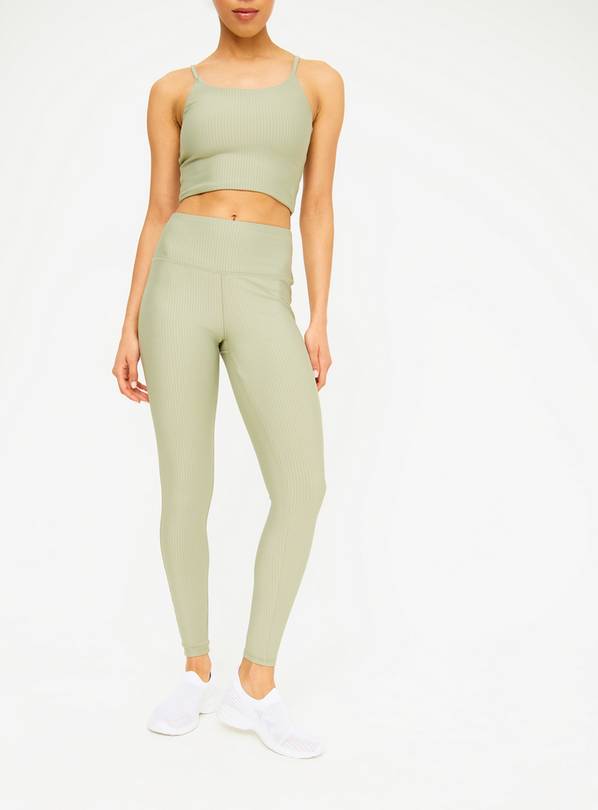 Active Sage Green Ribbed Ottoman Leggings XXL